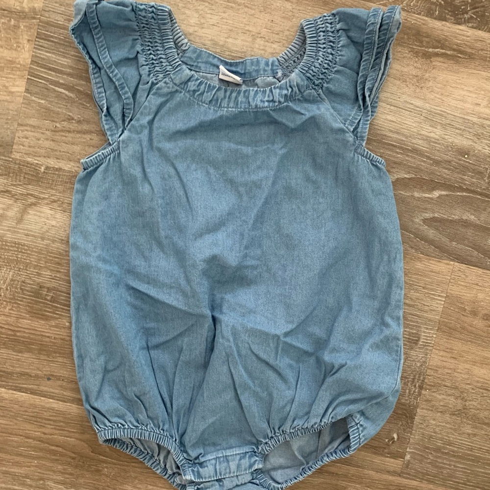 Denim bubble romper